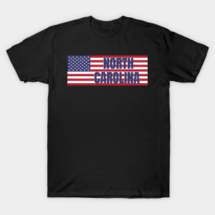North Carolina State in American Flag T-Shirt